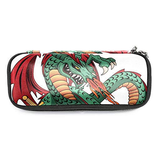 Astuccio per matite Spada della holding del drago verde Borsa per Cancelleria per Studenti o sacchetti per cosmetici Scatola di Cancelleria Per adolescenti ragazzi ragazze bambini 19x7.5x3.8cm