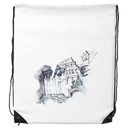 Mochila de cuerdas de ruinas de Roma para deporte y compras