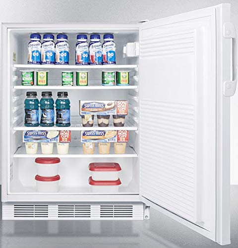 Summit Appliance Al751Wlbi Built-In Undercounter Ada Compliant 24" Wide 5.5 Cu.ft. All-Refrigerator For General Purpose Use With Lock, Auto Defrost Operation And White Exterior #TOP3