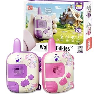 DQMOON 2PCS Walkie Talkie for Kids, Unicorn Gifts for 3 4 5 6 7 Year Old Girls Toys for Girls Age 3-9 Walkie Talkie Kids Toys Age 4 5 6 7 8 Birthday Presents Xmas Gifts Outdoor Games Unicorn Toy