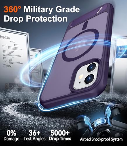 Image of Magnetic Compatible with iPhone 11 Phone Case, [Built-in Invisible Kickstand][Compatible with MagSafe] [Military Grade Shockproof] Slim Translucent Matte Phone Case for iPhone 11 6.1 inch