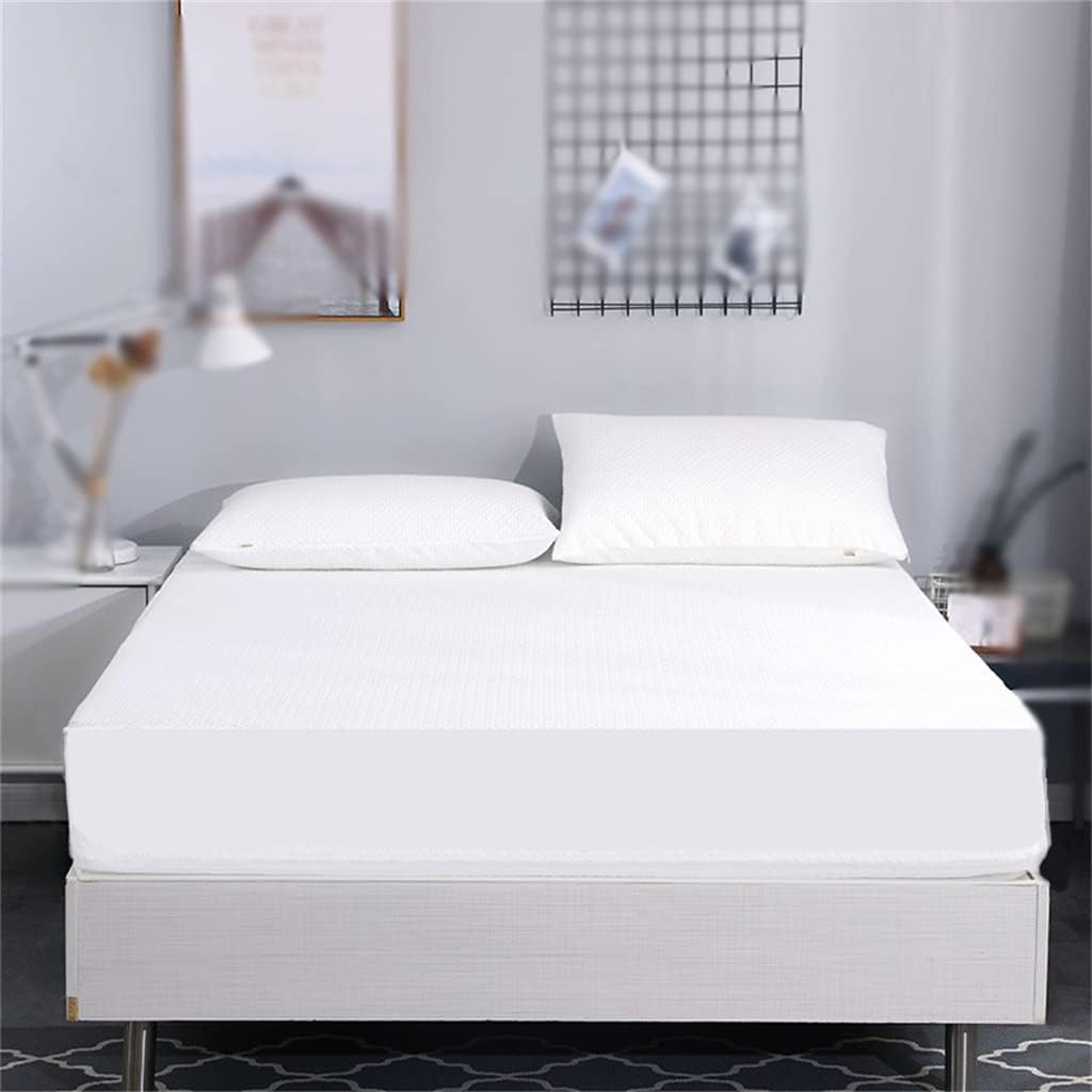Fiber Air Layer Waterproof Bed Hat Machine Washable Protective Cover White(180 * 200CM)