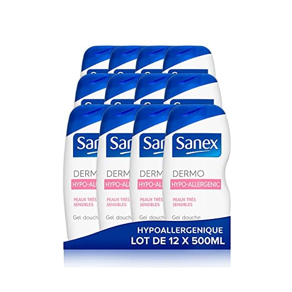 Sanex Dermo Hypo-Allergenic Duschgel, 500 ml, 12 Stück