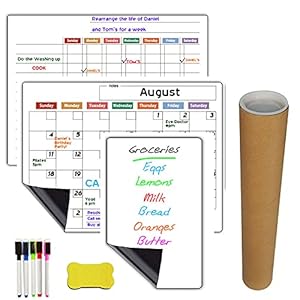 Rehomy Magnetische wekelijkse droge wisplank kalender voor koelkast, magnetische wekelijkse planner maandelijkse…