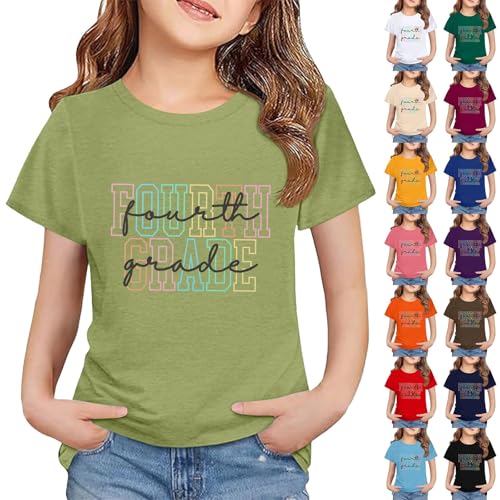 Fourth Grade Shirts for Kids Boys Girls Back to School Top Short Sleeve Graphic Tee Athletic Tshirts Crewneck Soft