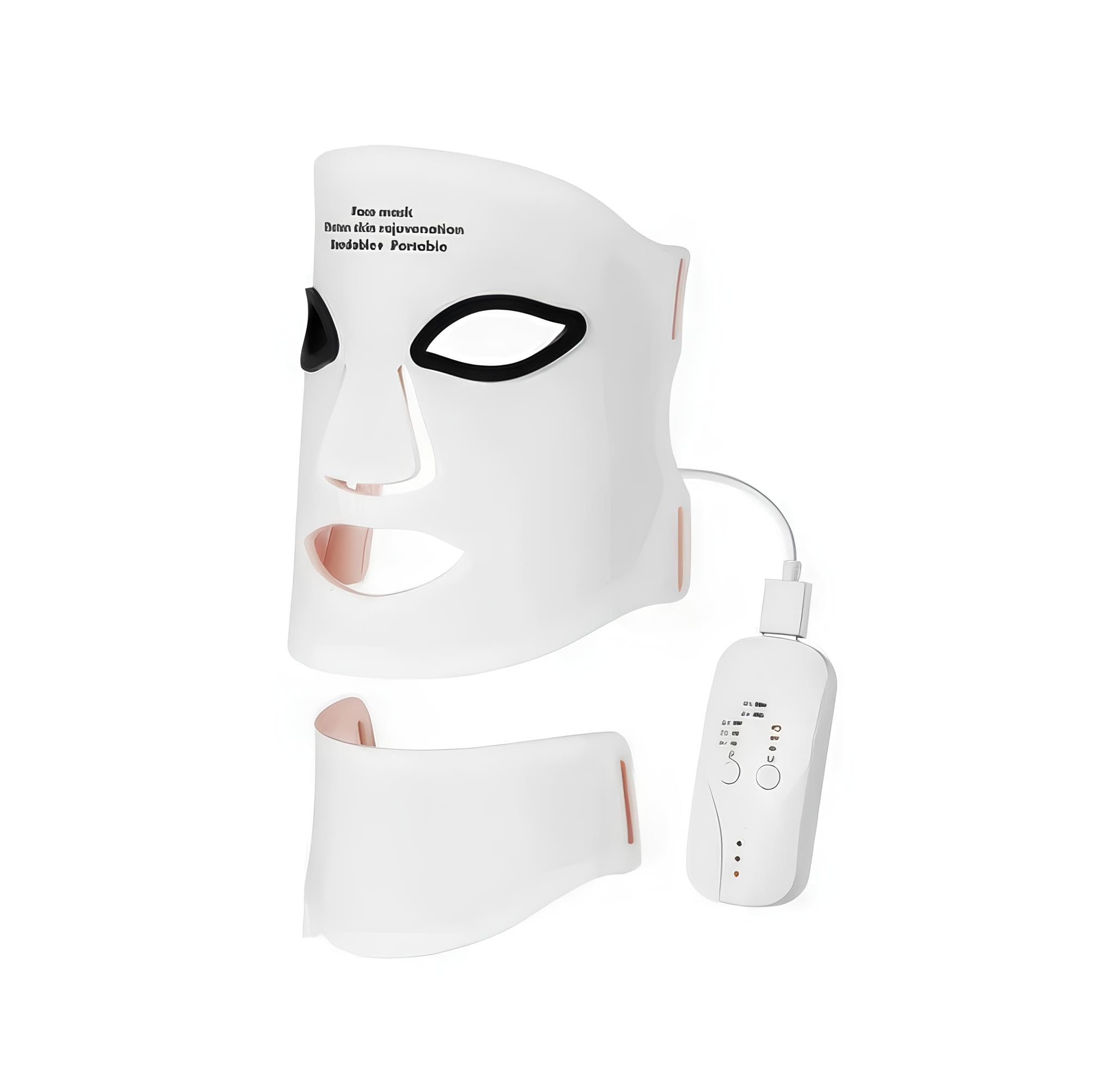 Appareil de massage LED pour le visage et le cou avec 7 couleurs de lumière thérapeutique