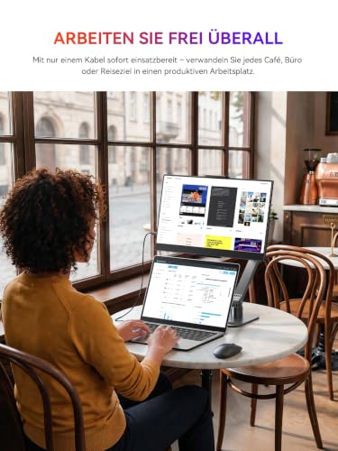 UPERFECT Portable Monitor mit Ständer 14" 125% sRGB 2000:1 Kontrast Matt – Ansicht 3