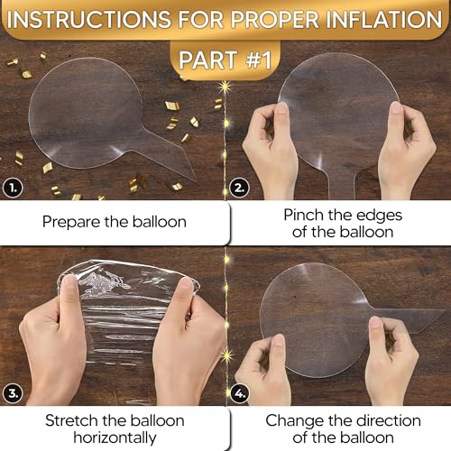 10 Pcs LED Balloons Light Up Balloons for Parties – Clear 18\" Balloons with Gold String Lights & Individual Switch – Glowing Christmas Decoration for Holiday & New Year Parties, Batteries Not Included