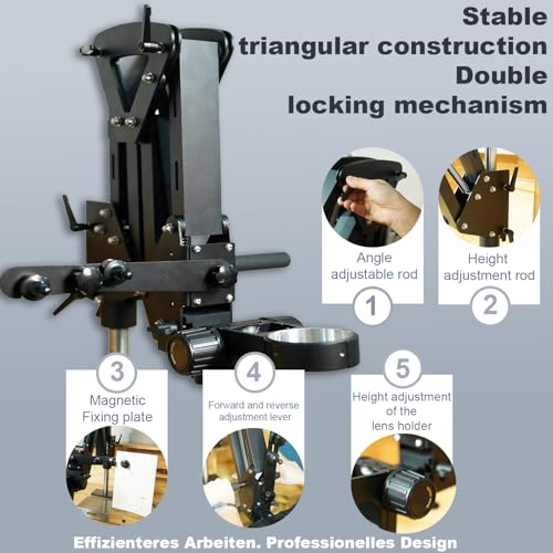 Image of Professional LCD Digital Trinocular Stereo Zoom Microscope with Boom-Arm Stand, 7X-45X & 7X-90X Continuous Zoom Magnification, HD Imaging for Jewelry Making HH-MH04A