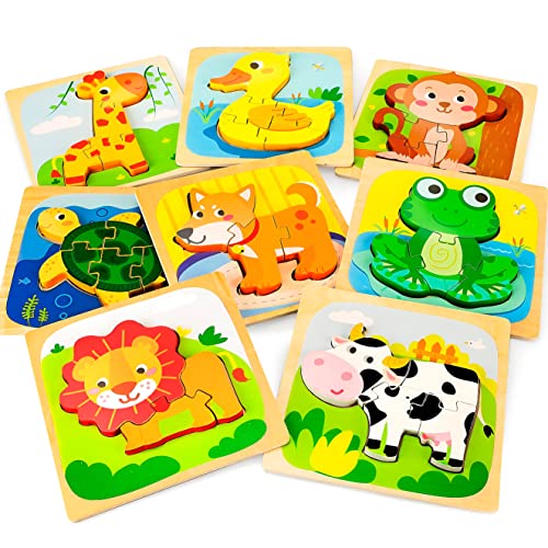 Comparativas de Puzzle madera animales que Puedes comprar On-line. 29 PEKE KIDS Rompecabezas para Niños - Set de 8 Rompecabezas de Madera Premium - Juguetes Montessori - Juguetes Didacticos para Niños - Puzzle Madera - Material Didactico - 1 a 3...