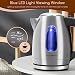 Aigostar Queen - Hervidor de Agua Eléctrico, con iluminación led, 1,7 litros,...