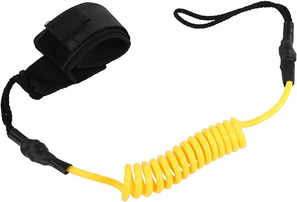 Kayak Accessory,Safety Paddle PU Material Surfing Leash, Durable Adjustable Strap for Surfboard Stand Up Paddle Board Water Sports Equipment Non Slip Design