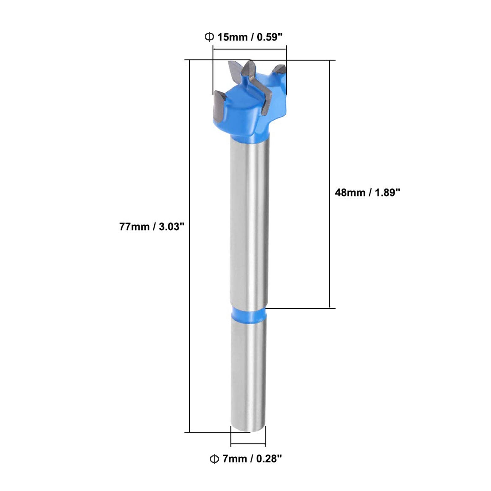 MACHSWON Forstner Drill Bits Tungsten Carbide Wood Hole Saw Opener Positioning Drill Bit 15mm Woodworking Hinge Drilling Bit Cutter - Image 3