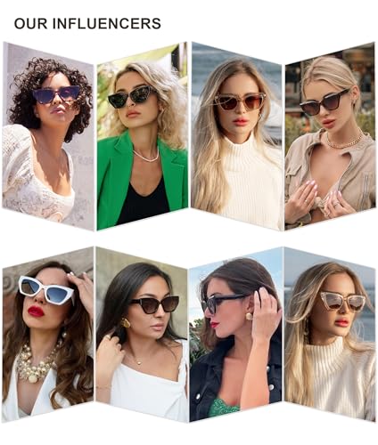 SOJOS Square Cat Eye Polarized Sunglasses for Women Retro Classic Vintage Trendy Cateye Shades Sunnies Gafas de sole SJ22352