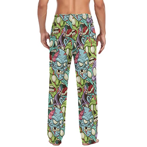 GuoChe Mens Pajama Bottoms Cartoon Zombie Pajama Pants for Men Lounge Pants L2