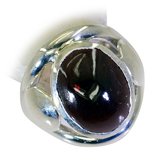 Bague en argent 925 avec véritable grenat de style joaillerie - 5