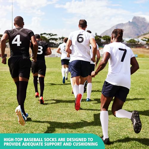 6 Pairs Baseball Softball Socks Over the Knee Football Socks Soccer Sport Stocking for Youth Adult Men Women4