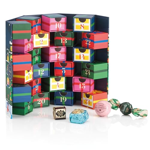 Calendarios de adviento de chocolate 53 Venchi, Calendario de Adviento 2025 Prestige, con 29 Bombones Assortidos, con 'Avellana Piemonte', Edición Limitada, 356 Gr, Sin Gluten, Sin Colorantes ni Conservantes, Idea de Regalo