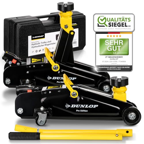 DUNLOP Wagenheber hydraulisch PRO Edition - Reifen wechseln in Bestzeit - 2t hydraulischer...