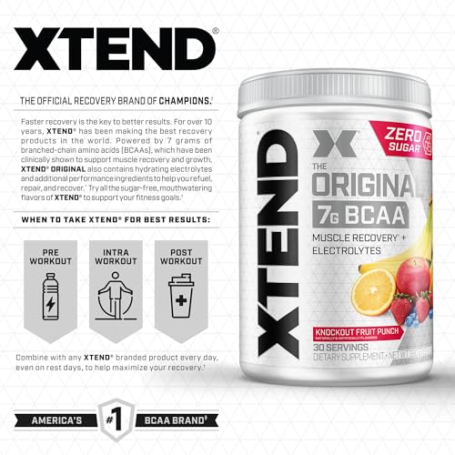 Image of Xtend Cellucor Pre Workout & BCAA Bundle, C4 Original Pre Workout Powder, Fruit Punch, 30 Servings BCAA Powder, Knockout Fruit Punch, 30 Servings