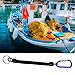 flexman Coiled Fishing Lanyard, Retractable Spring Elastic Rope Fishing Pole Tether Security Gear Tool with Stainless Steel Loops Rotating Buckles for Walking, Hiking, Camping (Blue)