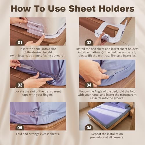 Lock Sheet Holders - Heavy Duty Bed Sheet Straps Keep Sheets Firm & Tight, No More Loose Sheets