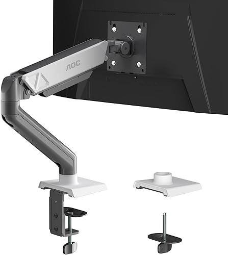 AOC Soporte para monitor, brazo ajustable para monitor único para pantallas de 17 a 32 pulgadas, se adapta a 4.4 a 19.8 libras, gestión de cables,