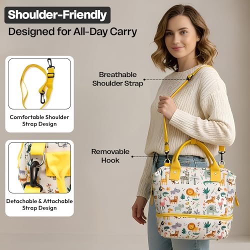 Image of StarAndDaisy Bag for Mothers for Travel, Newborn Baby Diaper Bags with Insuleted Compartment & Multiple Pockets, 12 Liter Enhanced Capacity, Aesthetically Handcrafted with Love & Cuteness