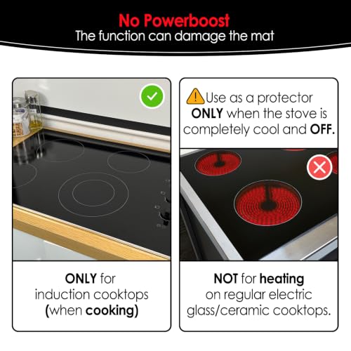 Image of Large Translucent Induction Cooktop Protector Mat, Silicone Fiberglass Magnetic Stove Scratch Protector, Non-Slip Pads Prevents Pot Sliding & Scratches for Safe Cooking