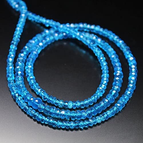 Perles apatite bleue néon facettées pour illuminer vos bijoux d'été faits main