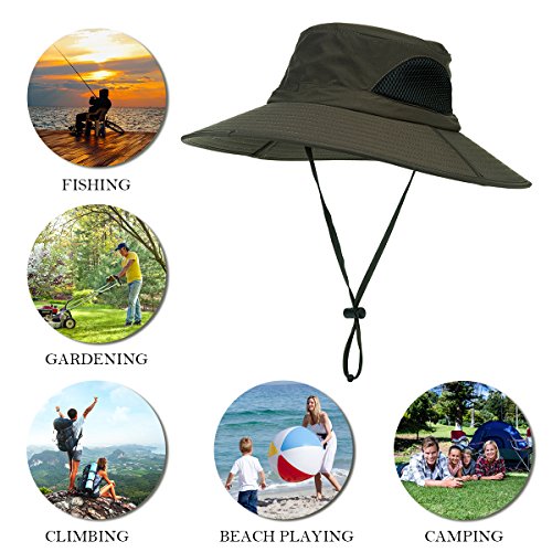 Yr.lover.outdoor Boonie Men And Women's Hat - Sun Protection Wide Brim Waterproof Cap For Safari Fishing Hunting Summer Bucket Hat Army Green #TOP6