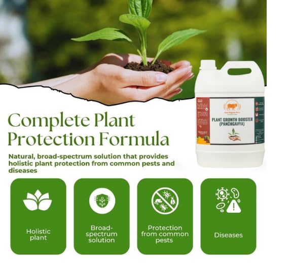 Image of Plant Growth Booster (Panchgavya) NPK Plant Growth Supplement - 100% Organic Fertilizer for Immunity&Healthy Growth - Manure for Home,Indoor,Outdoor,Garden Plants - Non-Toxic (5LTR)
