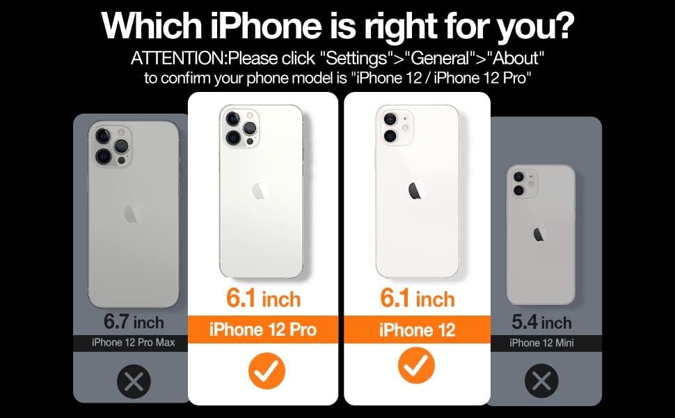 TORRAS Magnetic UPRO Ostand Designed for iPhone 12 Case iPhone 12 Pro Case, Compatible with Magsafe, iPhone 12 Phone Case with Stand, MIL Grade Shockproof Back Slim Protective 12 Pro Phone Case, Black - Image 8