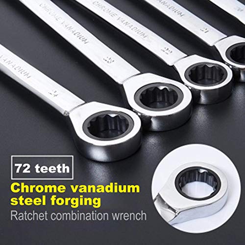 6-24 MM 72 Dentes de Cabeça Fixa Chave de Catraca Combinada Chaves Multiuso Chaves de Uso Duplo Chav