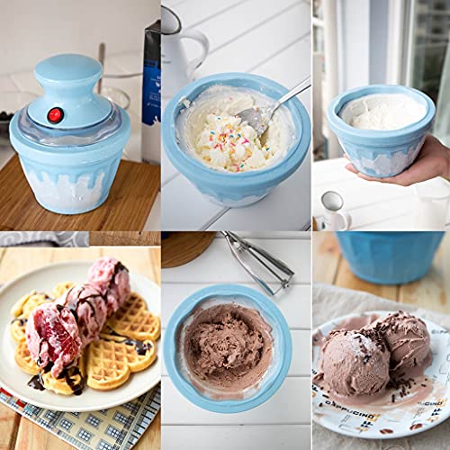 XYSQ Slush Maschine EIS, Double Eile Eimer Machen Köstliche Eiscreme Sorbets Und Gefrorene Joghurt Maker, Tragbarer… – Bild 4