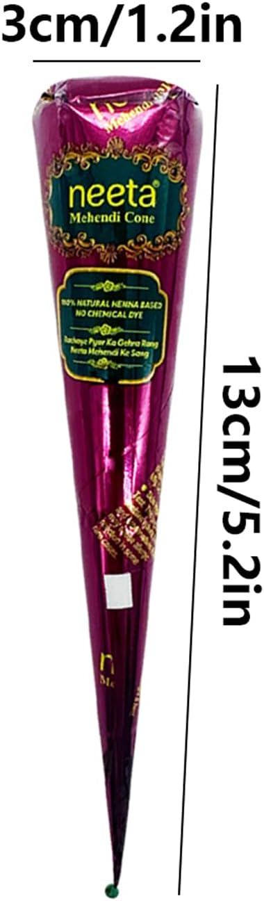 4 Pack 100% Natural Mehendi Cone Henna Paste Temporary Tattoo Paste| Each cone 30 grams | Indian Body Art Painting Drawing Tattoos Freckles (Reddish Brown Color) - Image 6