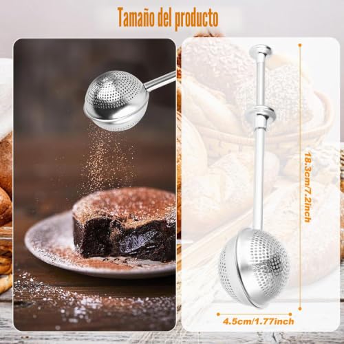 Miniatura 5 de Kievano Teezange Set De 2 Pinzas Para Té De Acero Inoxidable 304 Ø 4,5 Cm Con Mango Telescópico Infusor De Bola Para Té Suelto, Cacao, Harina Y Especias