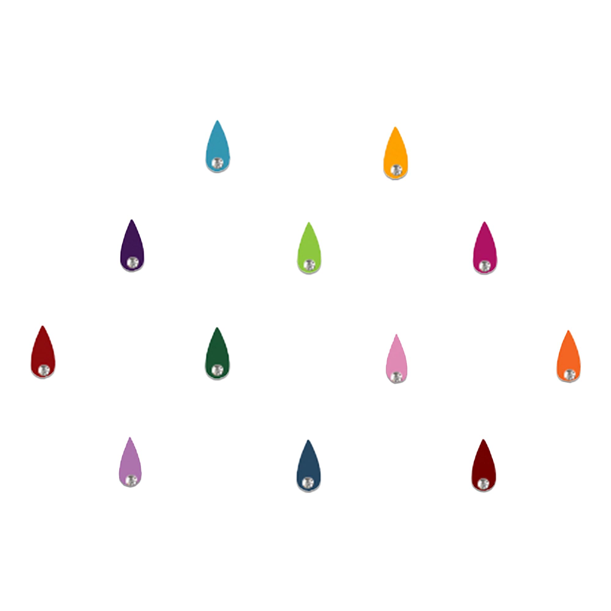 Comet Busters Tear Drop Shaped Multicolored Bindi With Stone (7 mm) (BV1025)-image-49