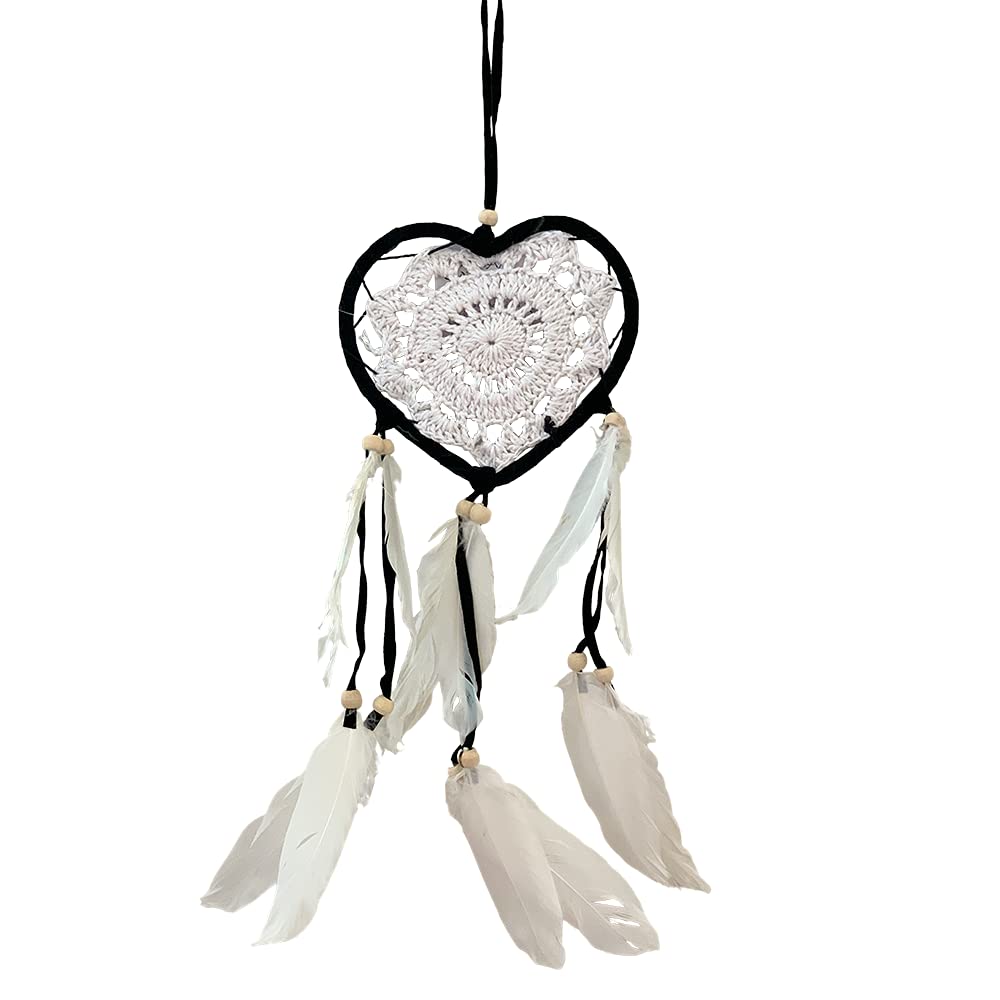 VIE Naturals Heart Shaped Dream Catcher, 12cm, Black