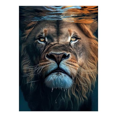 Peinture diamant Lion kit complet tableau mosaïque adulte 30x40