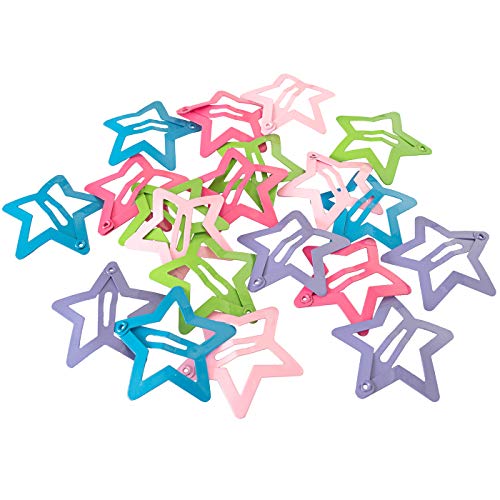 HAARallerliebst Small Stars Hair Clips (Pack of 20) Colourful 3 cm for Girls with Storage Box (Box Colour: Pink) - Image 2