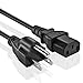 Omnihil Universal 8 Feet Long3 Prong 3 Pin Power Cord (NEMA 5-15P to IEC320C13) 18AWG CE/BS/SAA Certified - Up to 500W Max Power - UL Listed (Compatible with Many Models)