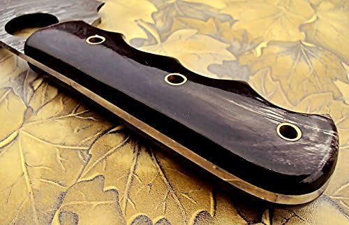 Miniatura 6 de KZ-12 Hecho a mano Damasco Cleaver Chopper Cuchillo de chef Cuchillo de cocina Cuchillo de hoja fija con funda 10.4 pulgadas