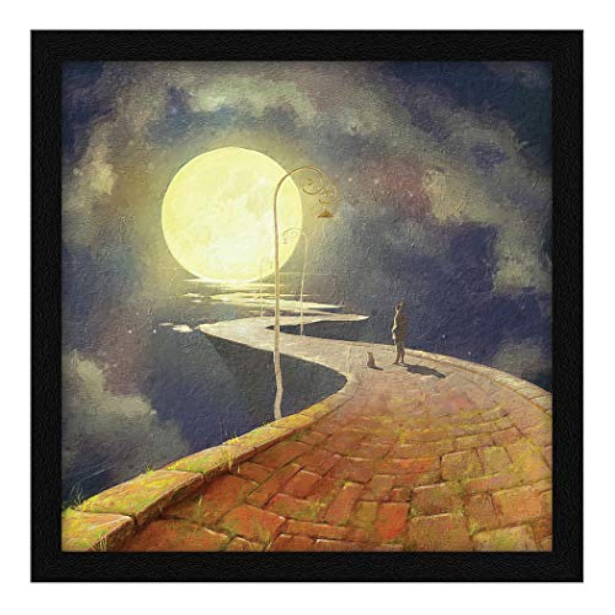 Motivational Moon Wall Art Painting, Multicolor