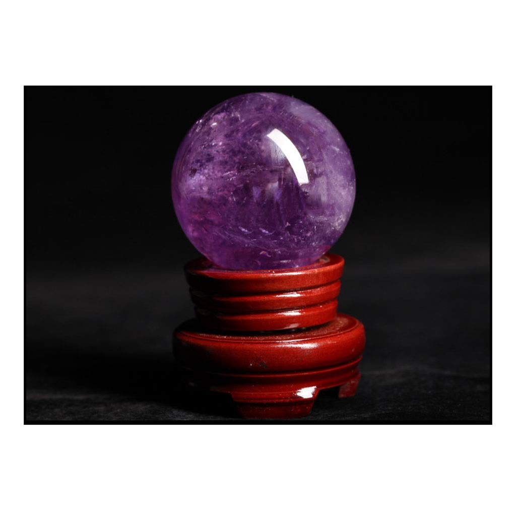 DPURPIWADY Feng Shui Ornaments Crystal Ball/Photography Ball Purple Glass with Base Bracket Auspicious Transit for Photography Decoration (10cm)