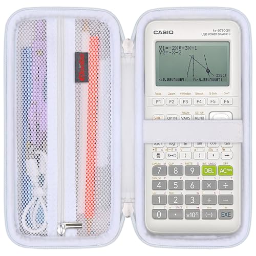 Elonbo Estojo de transporte para Casio fx-CG50 PRIZM/Casio fx-9750GIII Calculadora gráfica colorida/991ES Plus/991CW/115ES Plus/ 300ES/ 300MS Calculadora científica avançada padrão, branco + branco