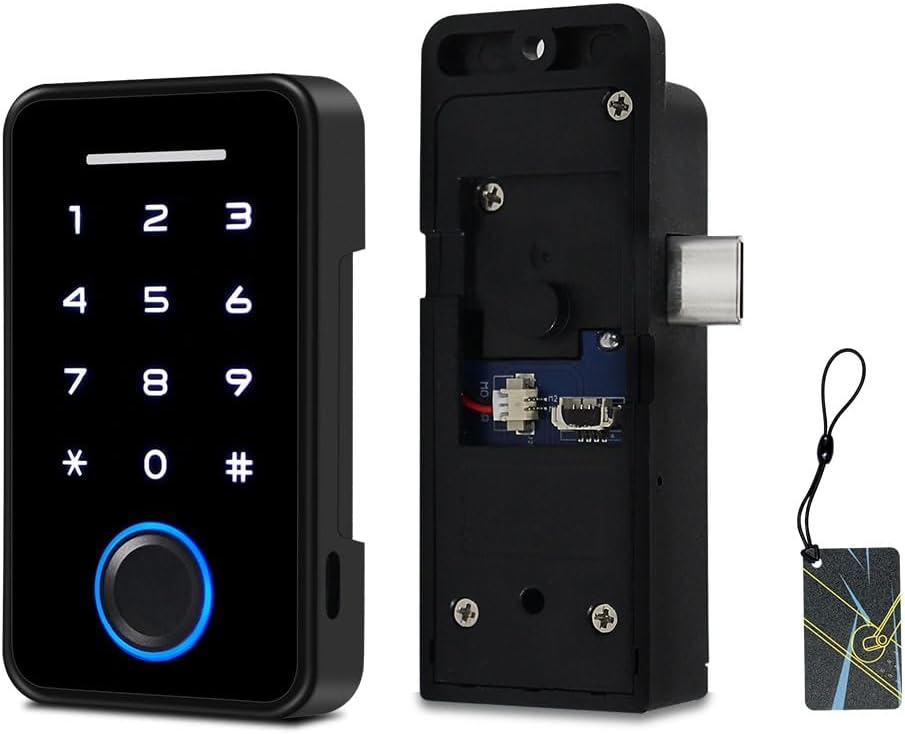 YiToo Smart Cabinet Lock, No Drill Magnetic Keyless Electronic Digital RFID Bluetooth Fingerprint Drawer Lock for Child Safety Adults Cupboard Closet Liquor File Cabinets
