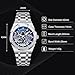 Imagen de RORIOS Relojes Hombre Mecánico Automático Reloj de Pulsera Dial Esqueleto Relojes con Correa de Acero Inoxidable Luminoso Reloj