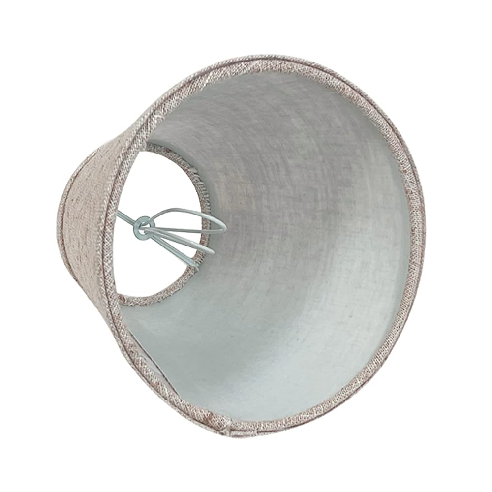 Small Lamp Shade Clip On Bulb Set Of 12 For Candelabra Bulbs, Barrel Fabric Lampshade For Table Chandelier Wall Lamp