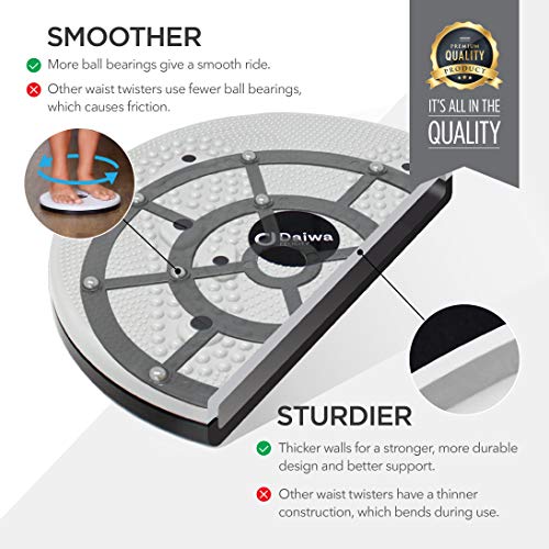 Figure Trimmer Ab Twister Board for Exercise Waist Twisting Disc with 8 Magnets by Daiwa Felicity (Pink)